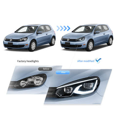 Tuning Front LED Projector Headlights VW Golf 6 (2008–2014) Full LED