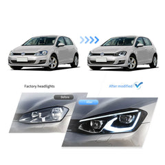 Tuning front LED lights VW Golf MK7 (2013–2017) MK8 style