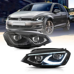 Tuning front LED lights VW Golf MK7 (2013–2017) MK8 style