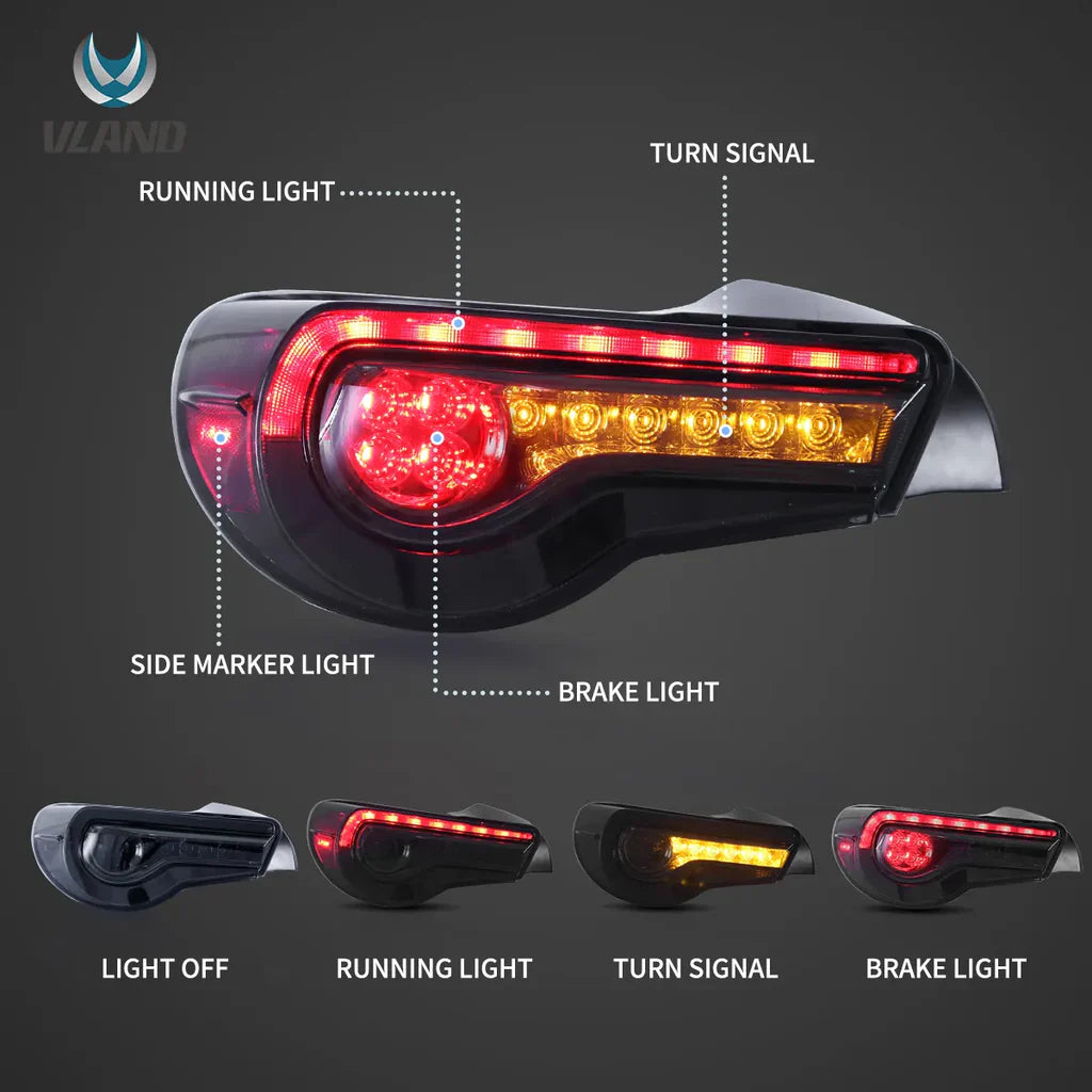 Tuning zadné LED svetlá Toyota GT86 / Subaru BRZ / Scion FR-S (2012–2021) sekvenčné