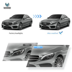 Front LED Matrix Lights Mercedes-Benz C-Class W205 (2015–2021) – Blue DRL