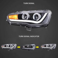 Tuning front projector lights Mitsubishi Lancer / Evo X (2008–2017)
