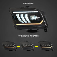 Ford Mustang S197 (2005–2009) Front LED Projector Headlights