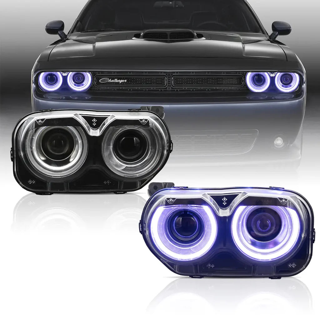 Dodge Challenger Projector Headlights (2015–2024) – RGB DRL