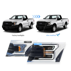 Predné LED projektorové svetlá Ford F-150 (2018–2020) – animácia