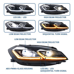 Tuning VW Golf MK7.5 (2018–2021) Front Projector Headlights