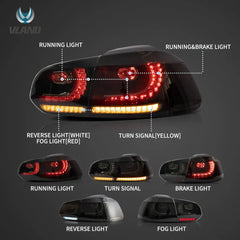 Tuning rear LED lights VW Golf 6 (2008–2012) sequential
