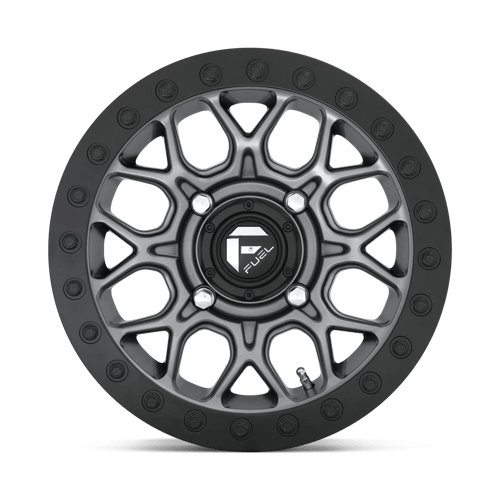 Fuel UTV D919 Tech Beadlock 15X7 4X156 ET38 Matte Gunmetal / Black Bead Ring