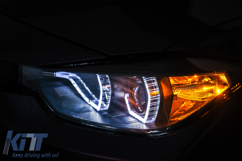 Angel Eyes svetlá BMW F30 F31 (2011-2015) Halogen – LED DRL, H7, E6