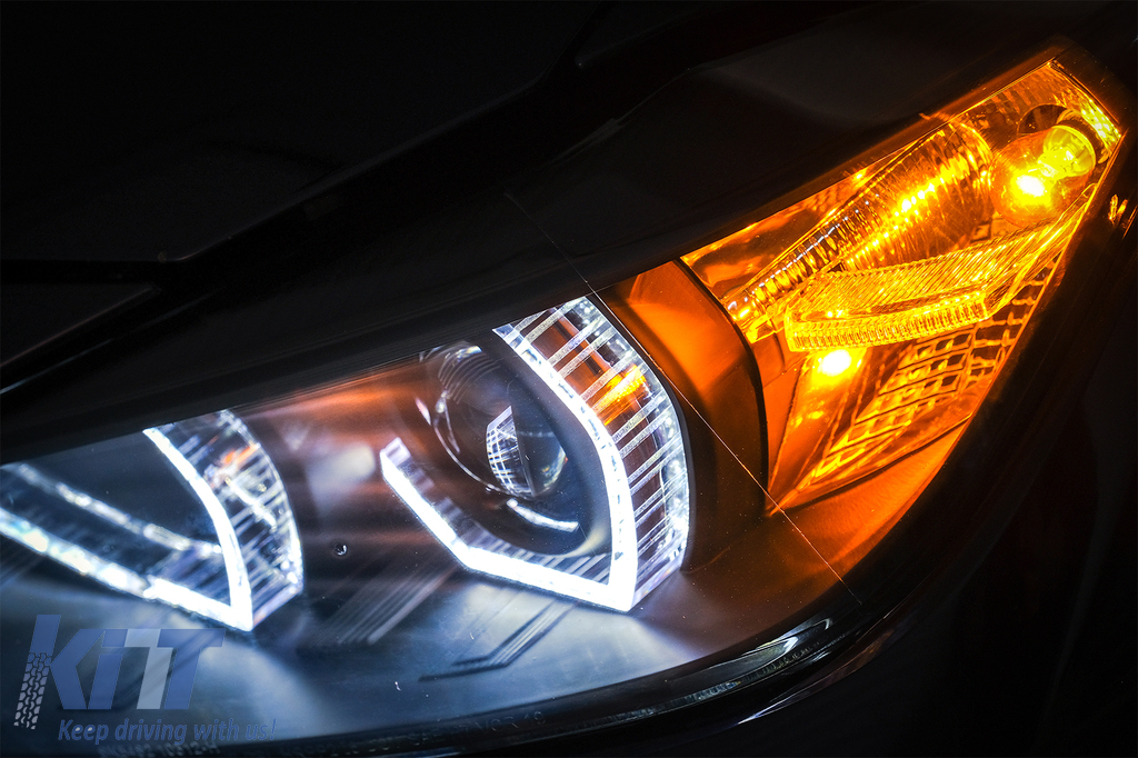 Angel Eyes svetlá BMW F30 F31 (2011-2015) Halogen – LED DRL, H7, E6