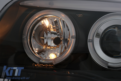 Angel Eyes Headlights BMW E81 E82 E87 E88 (2004-2011) Halogen – black, H7, E-MARK