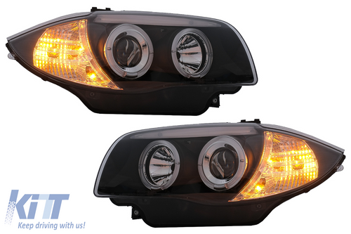 Angel Eyes svetlá BMW E81 E82 E87 E88 (2004-2011) Halogen – čierne, H7, E-MARK