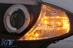 Angel Eyes Headlights BMW E81 E82 E87 E88 (2004-2011) Halogen – black, H7, E-MARK