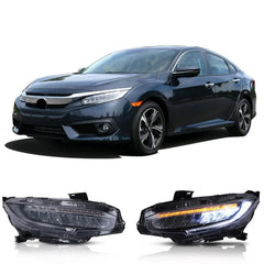 Tuning front LED lights Honda Civic (2016–2021)