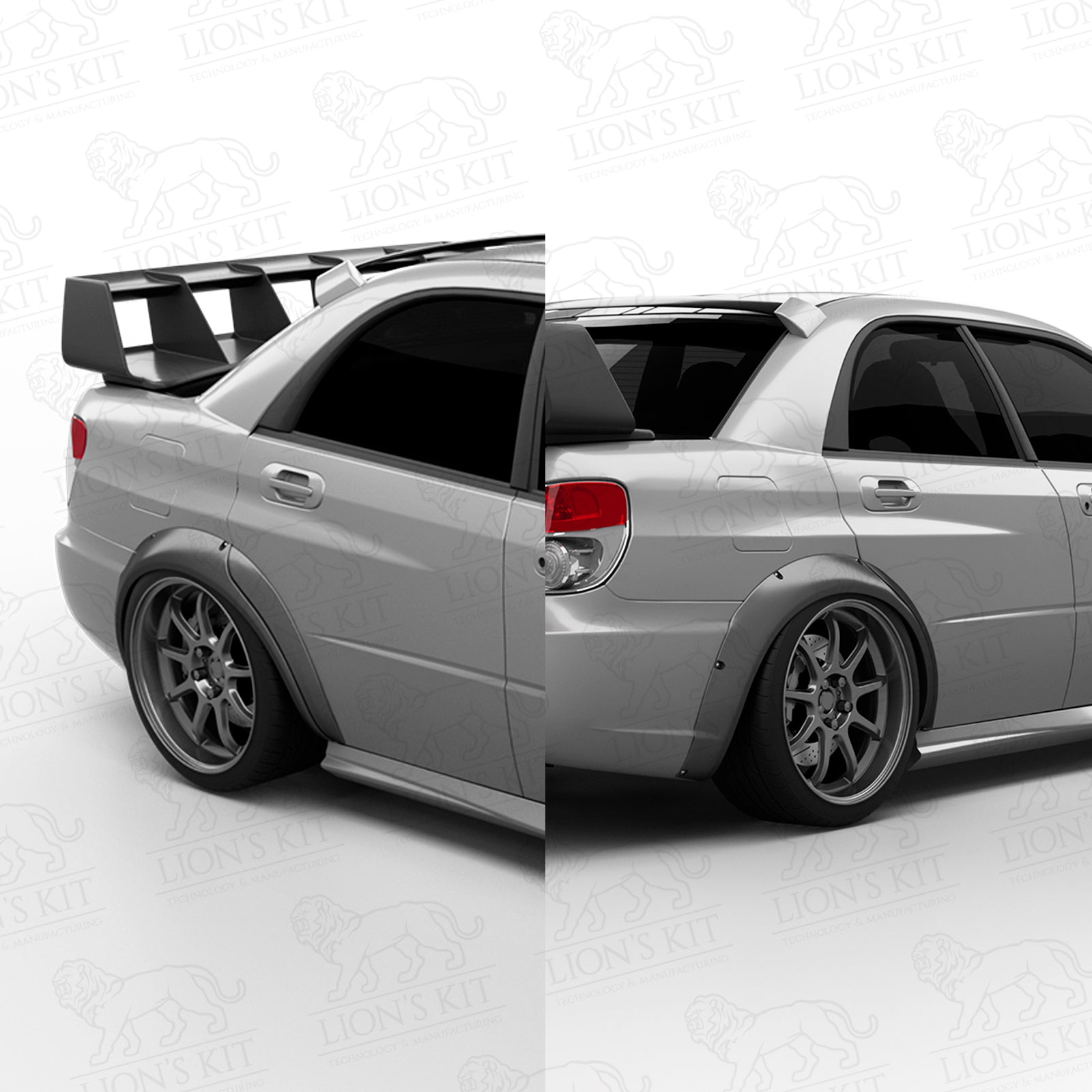 Rozšírenia zadných blatníkov Subaru Impreza WRX STI GD Sedan +50 mm Wide Body