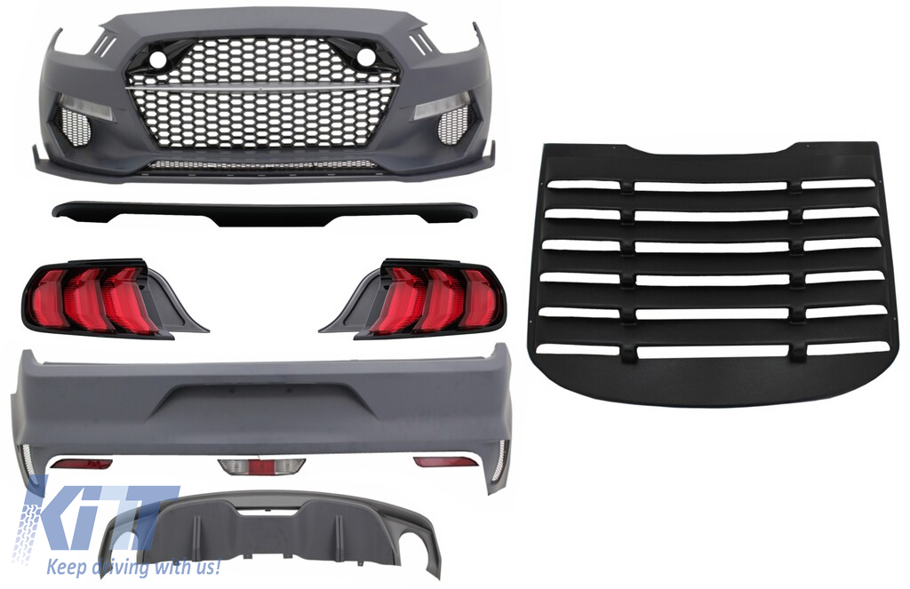 Kompletný bodykit pre Ford Mustang Mk6 (2015–2019) Coupe LED svetlá + GT500 spojler