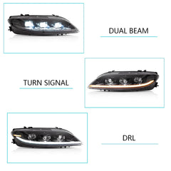 Tuning front LED headlights Mazda 6 (2003–2008) projector type