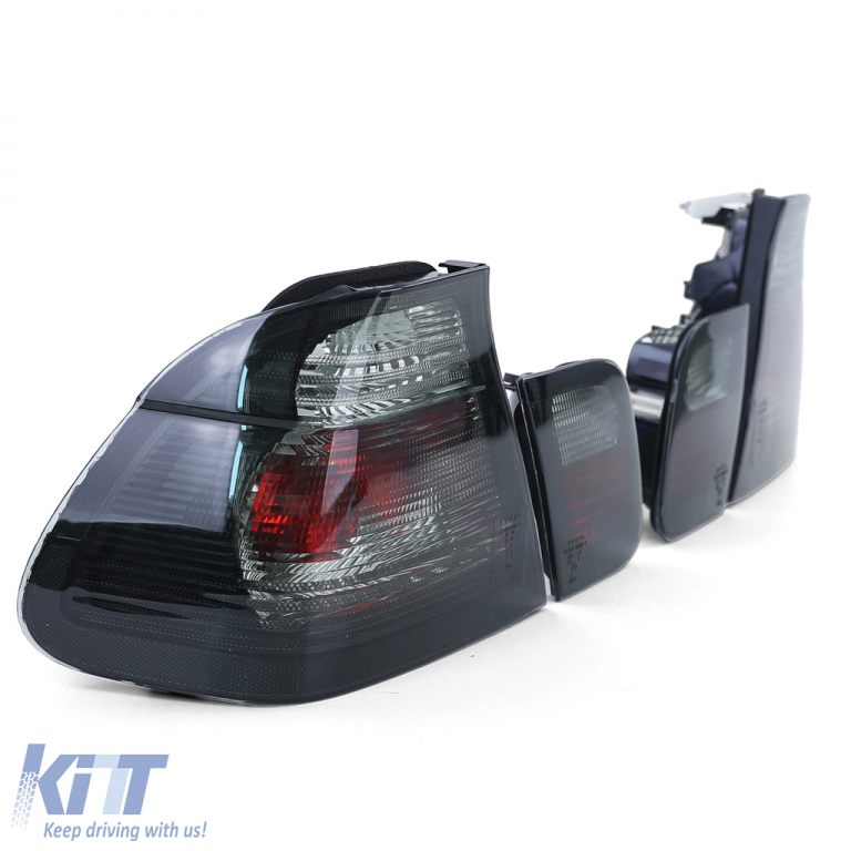 Zadné svetlá Crystal Black Smoke pre BMW radu 3 E46 Sedan 1998–2001