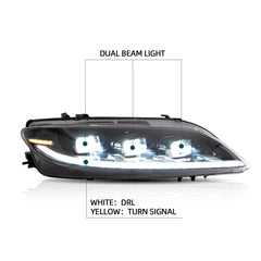 Tuning front LED headlights Mazda 6 (2003–2008) projector type