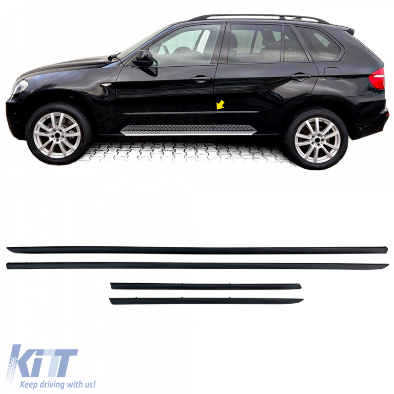 Bočné lišty dverí OEM pre BMW X5 E70 (2006–2013) – set 4 ks