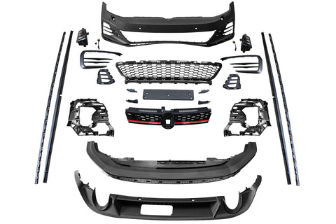Kompletný bodykit – Volkswagen Golf VI GTI štýl (predný nárazník, difúzor, prahy, mriežka, LED hmlové svetlá)