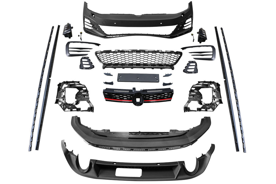 Kompletný bodykit – Volkswagen Golf VI GTI štýl (predný nárazník, difúzor, prahy, mriežka, LED hmlové svetlá)