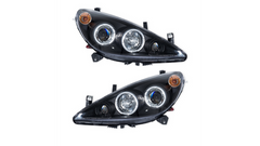 Predné halogénové svetlomety Projector Angel Eyes čierne – Peugeot 307 Hatchback / CC / SW / Break (2001–)