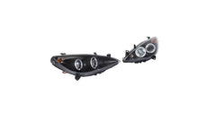 Predné halogénové svetlomety Projector Angel Eyes čierne – Peugeot 307 Hatchback / CC / SW / Break (2001–)