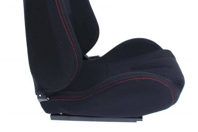 Pretekárske sedačky GLOCK – látka, čierne (sada 2 kusov, ľavá + pravá)
