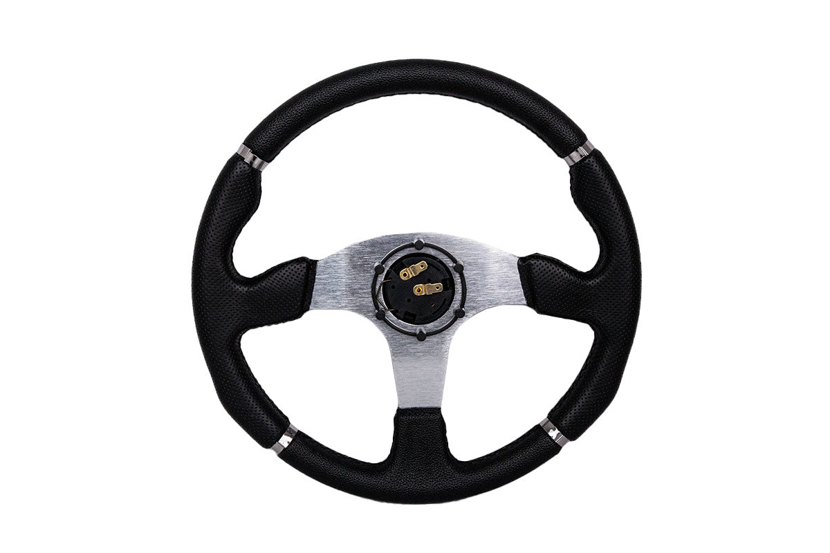 Športový volant Pro 350 mm – čierna koža, offset 0 mm