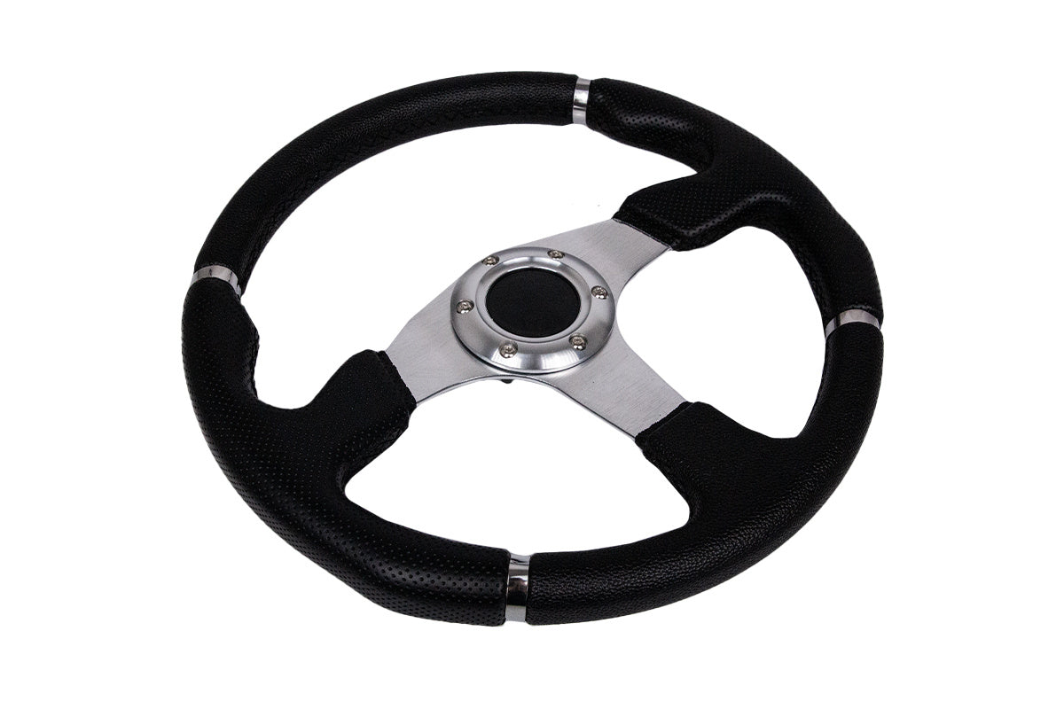 Športový volant Pro 350 mm – čierna koža, offset 0 mm
