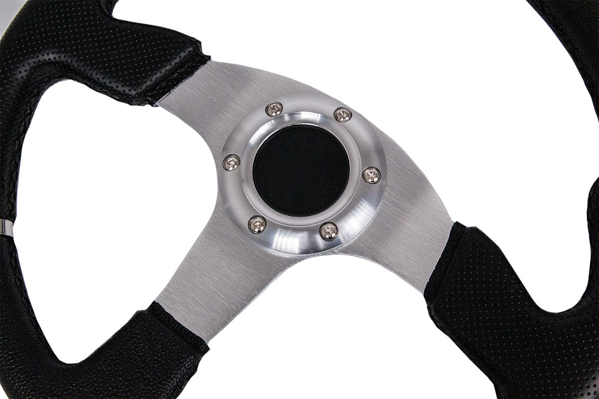 Športový volant Pro 350 mm – čierna koža, offset 0 mm