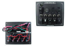 Univerzálny prepínačový panel – 9 prvkov (6x spínač, voltmeter, USB 3.1A, zásuvka 12V)
