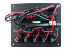 Univerzálny prepínačový panel – 9 prvkov (6x spínač, voltmeter, USB 3.1A, zásuvka 12V)