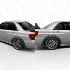 Rozšírenia zadných blatníkov Subaru Impreza WRX STI GD Sedan bez bočných líšt +50 mm Wide Body