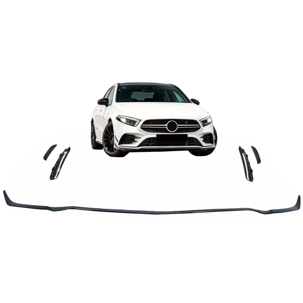Predné lízatko nárazníka A35 Black Edition pre Mercedes A W177 / V177 (7-dielne)