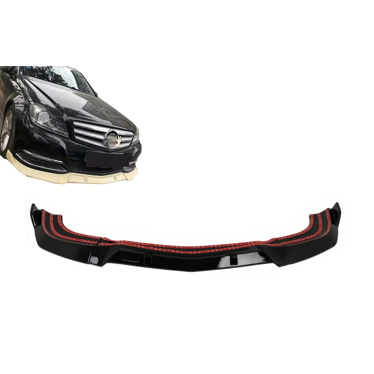 Predné lízatko nárazníka pre Mercedes C-Class W204 / S204 / C204 Facelift (2011–2015) – Piano Black