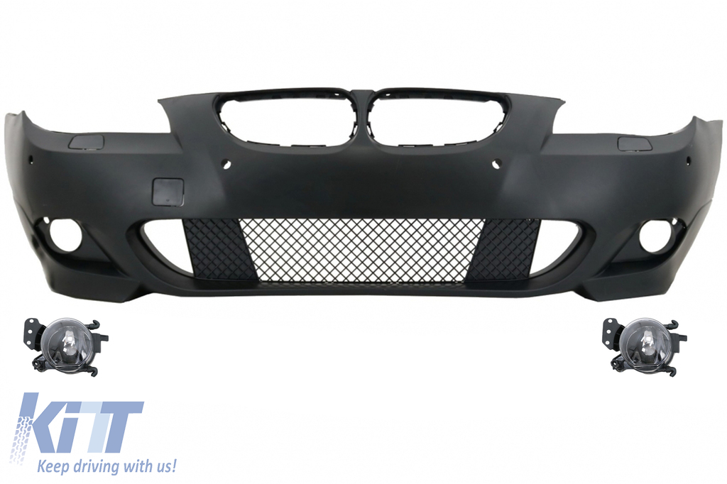 Front bumper M-Tech for BMW 5 Series E60 E61 2003–2007 (PDC 24mm, SRA, fog lights)