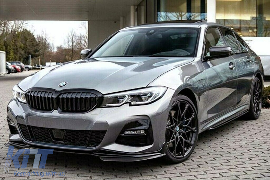 Predný splitter lip M Sport Piano Black pre BMW 3 Series G20 G21 (2018–2022)