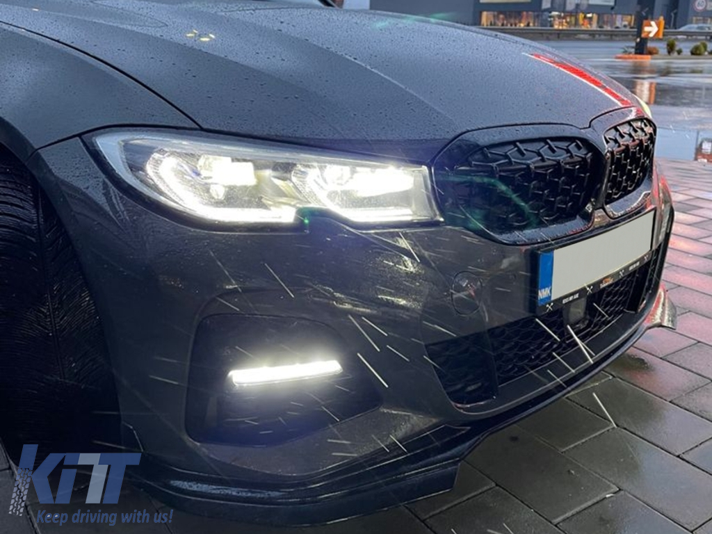 Predný splitter lip M Sport Piano Black pre BMW 3 Series G20 G21 (2018–2022)