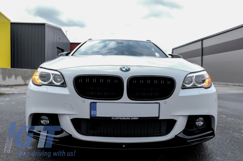 Predný spoiler lip M Design Piano Black pre BMW radu 5 F10 F11 (2011–2017)