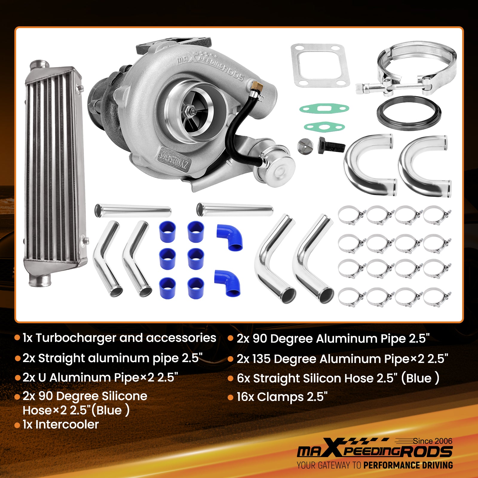 3 Turbo Kit 0.63 A/R + Intercooler + Piping 2.5” | Universal Turbo Kit 400HP+