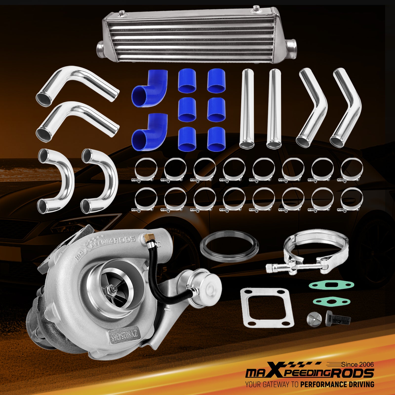 3 Turbo Kit 0.63 A/R + Intercooler + Piping 2.5” | Universal Turbo Kit 400HP+