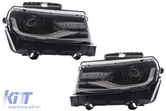 LED predné svetlá DRL pre Chevrolet Camaro Mk5 Facelift 2014–2015, dynamické smerovky, 2016+ look, set ľavé a pravé