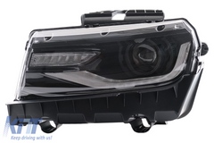 LED predné svetlá DRL pre Chevrolet Camaro Mk5 Facelift 2014–2015, dynamické smerovky, 2016+ look, set ľavé a pravé