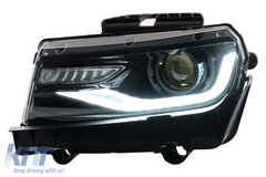 LED predné svetlá DRL pre Chevrolet Camaro Mk5 Facelift 2014–2015, dynamické smerovky, 2016+ look, set ľavé a pravé