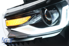 LED predné svetlá DRL pre Chevrolet Camaro Mk5 Facelift 2014–2015, dynamické smerovky, 2016+ look, set ľavé a pravé