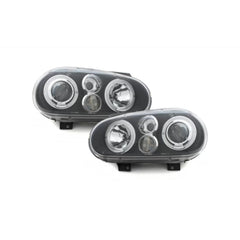 Predné Svetlomety VW Golf IV 4 (1997-2003) - Angel Eyes 2 Halo Rims Čierne