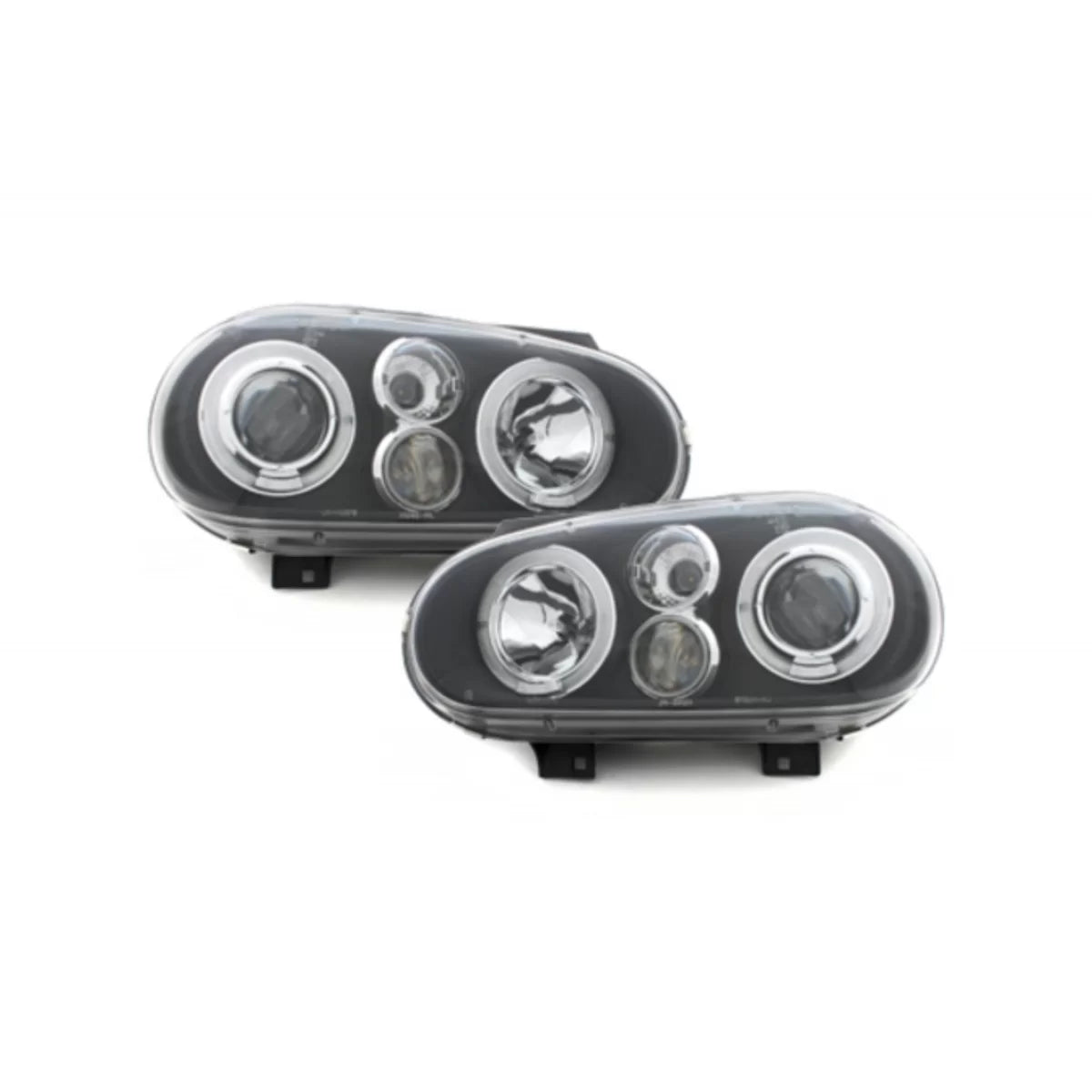 Predné Svetlomety VW Golf IV 4 (1997-2003) - Angel Eyes 2 Halo Rims Čierne