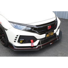 APR Carbon Fiber Front Splitter for Honda Civic Type R (Factory Airdam) – includes mounting rods